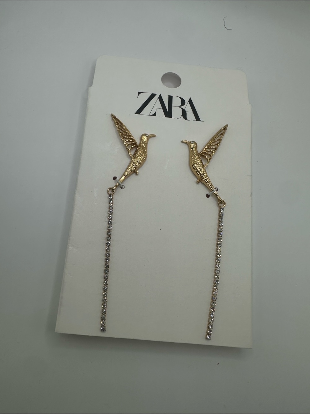 Zara Gold Bird Earring w/ Rhinestones